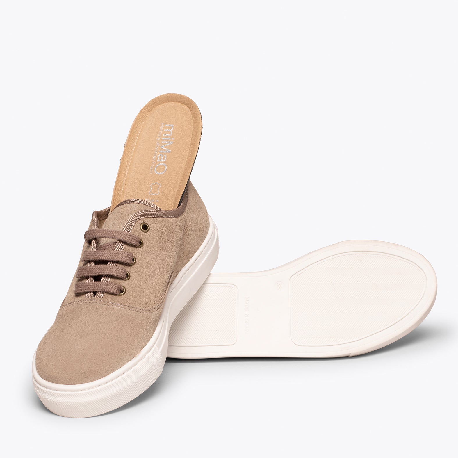 WANDER – TAUPE suede sneaker with platform