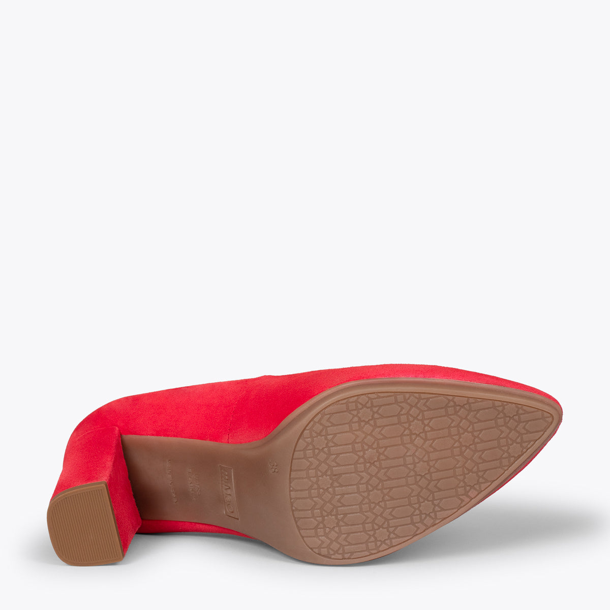 URBAN – Zapatos de tacón alto de ante ROJO
