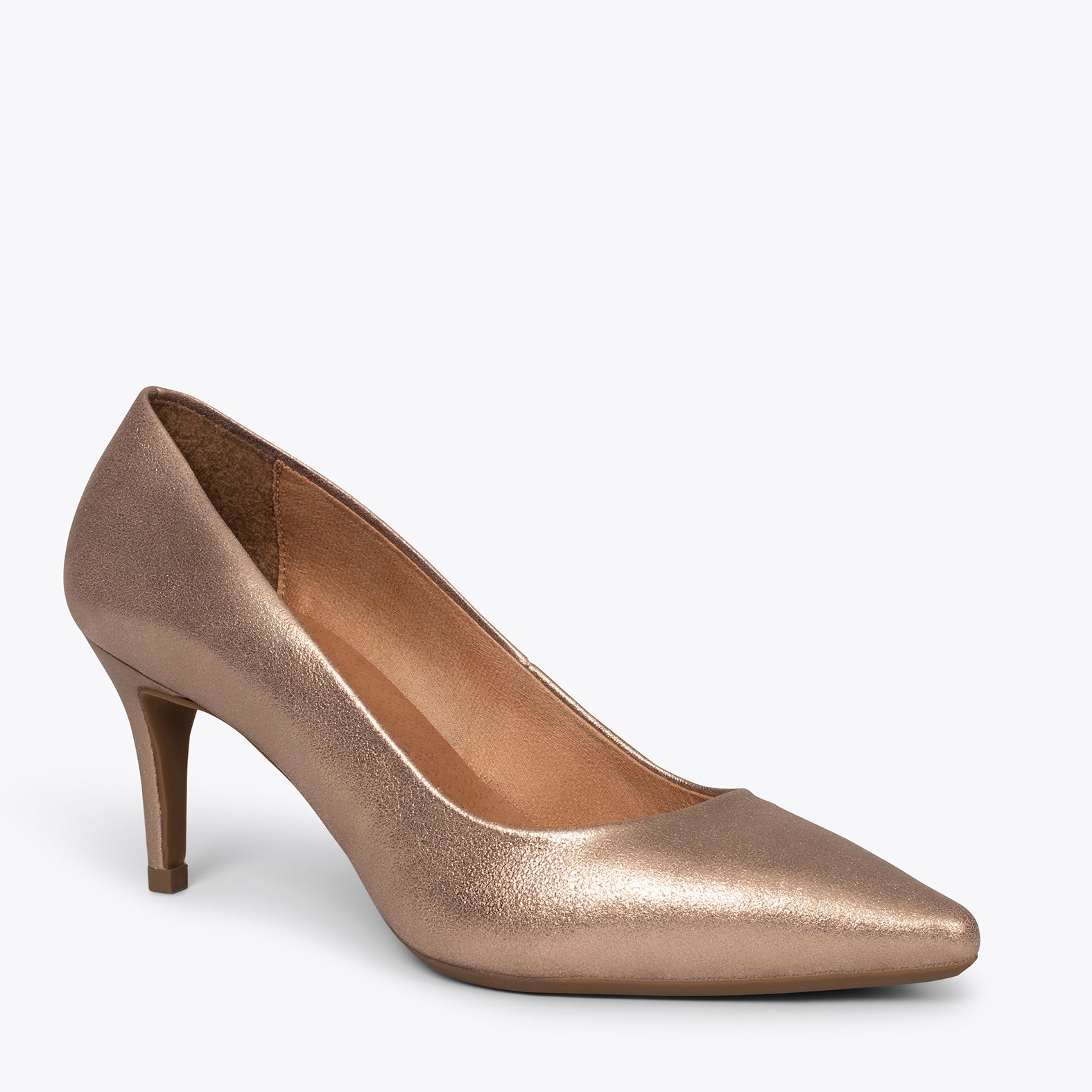 STILETTO Zapatos de piel metalizada CHAMPAGNE y tacón de aguja - miMaO ®