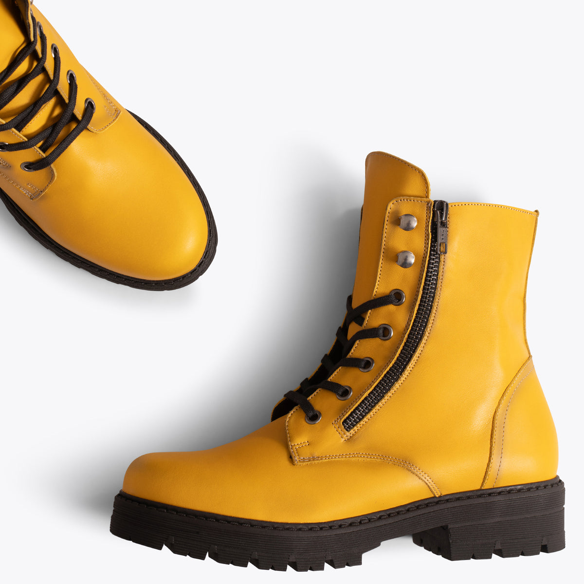 MILITAR - Botas militares de mujer AMARILLO