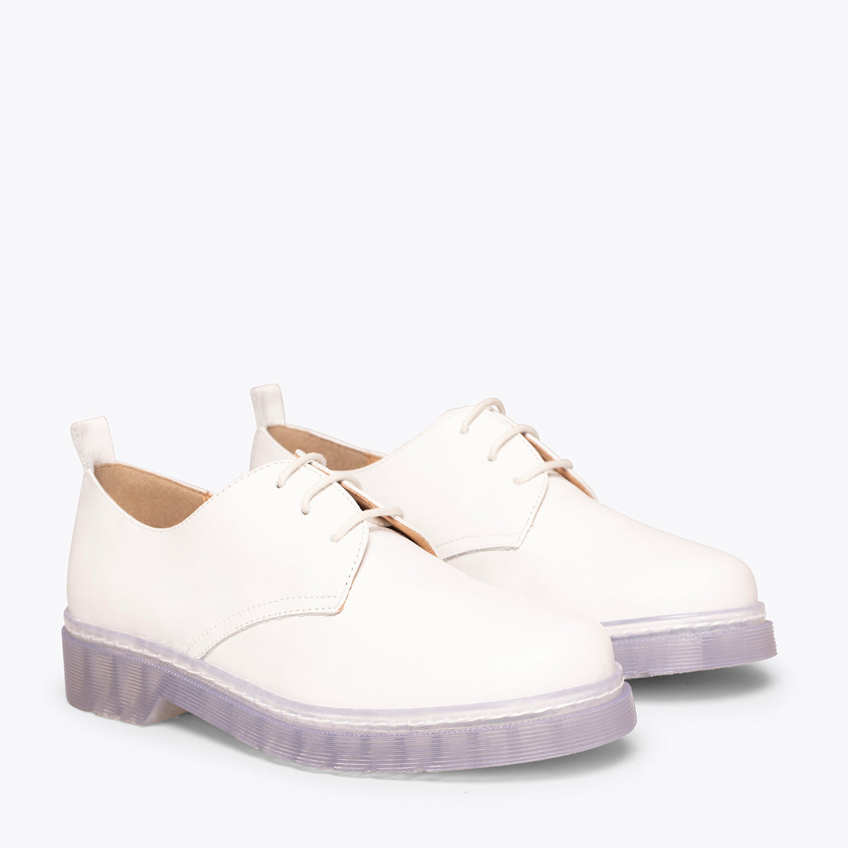 INGLÉS – Zapato de mujer con cordones BLANCO