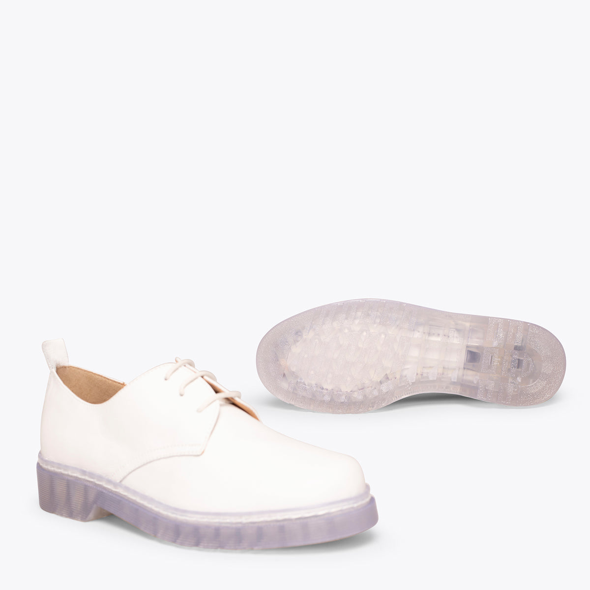 INGLÉS – Zapato de mujer con cordones BLANCO