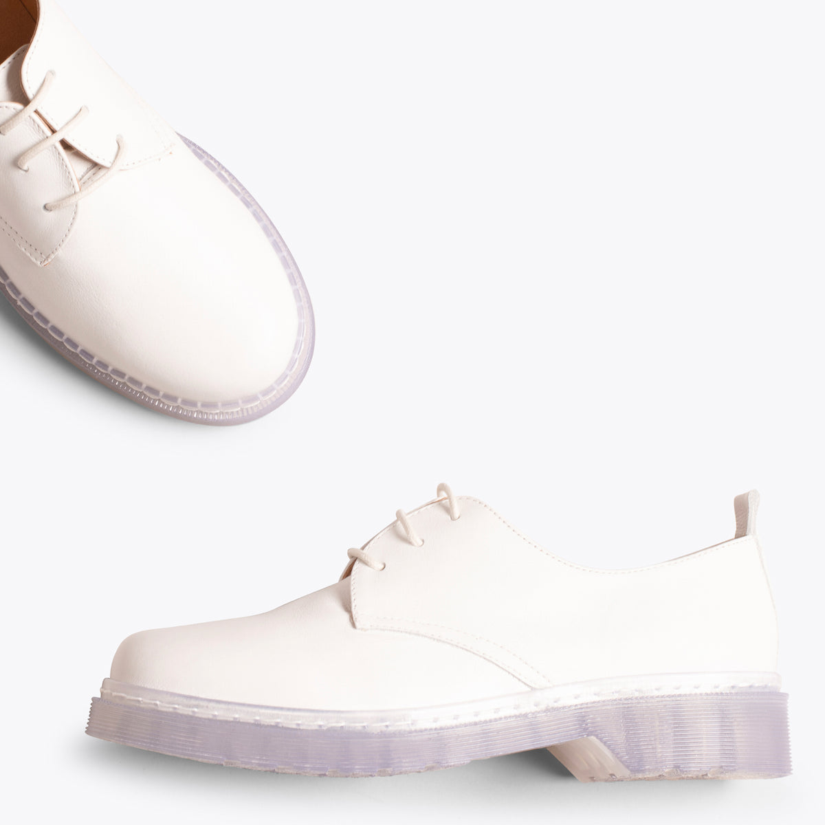 INGLÉS – Zapato de mujer con cordones BLANCO