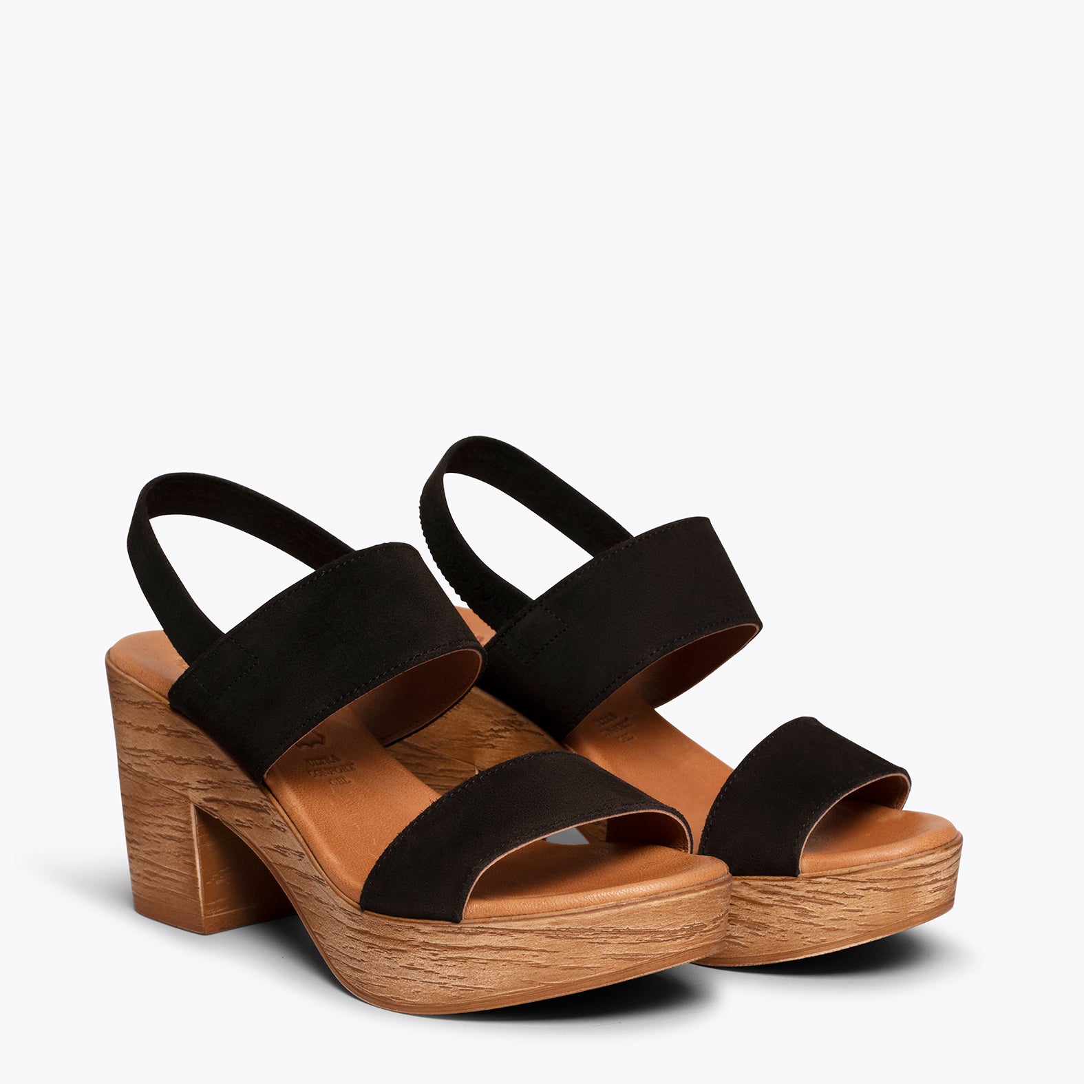 PLATFORM – BLACK platform sandals with straps