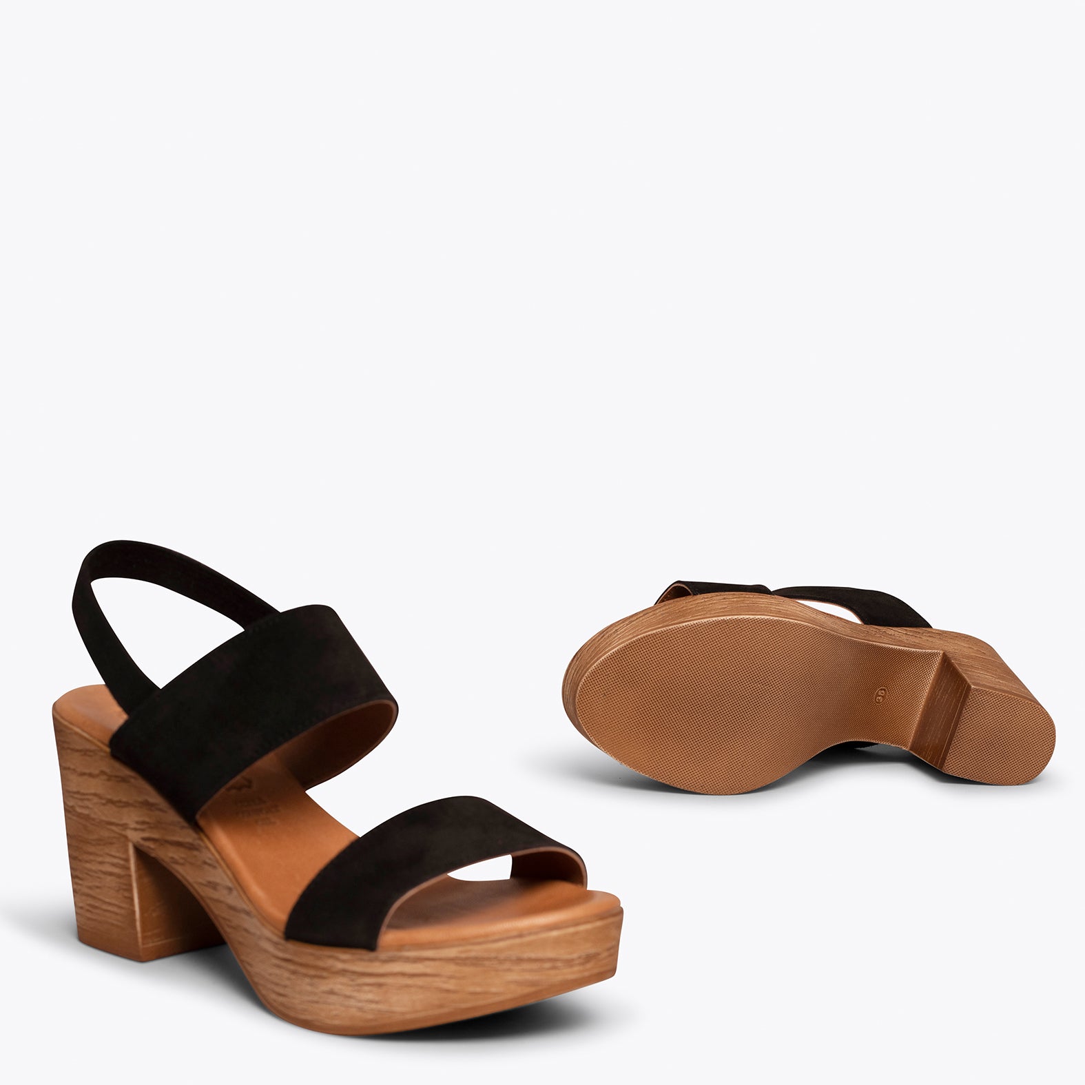 PLATFORM – BLACK platform sandals with straps