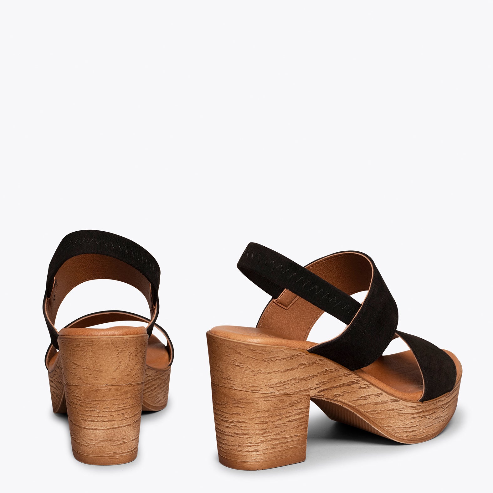 PLATFORM – BLACK platform sandals with straps