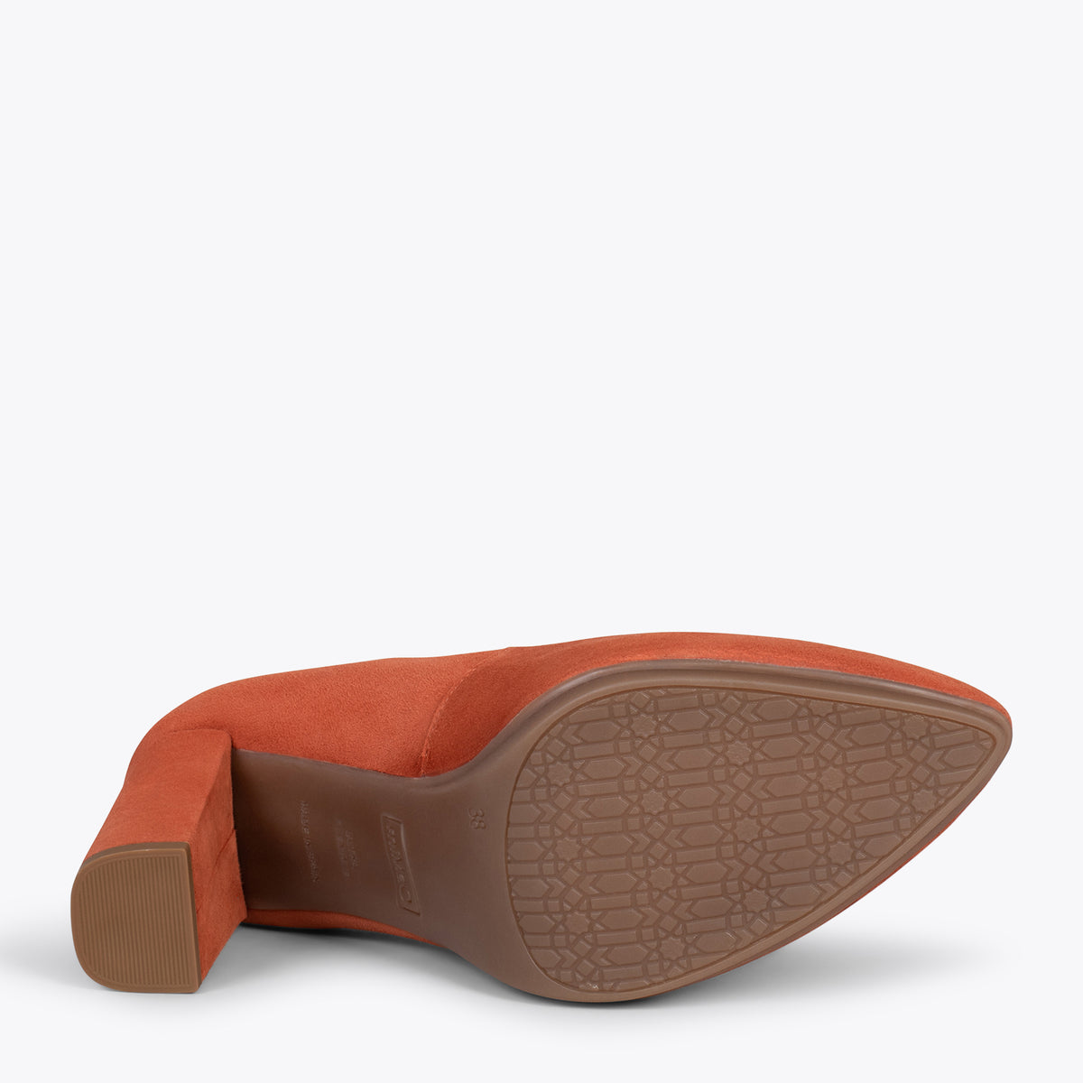URBAN – Zapatos de tacón alto de ante TEJA