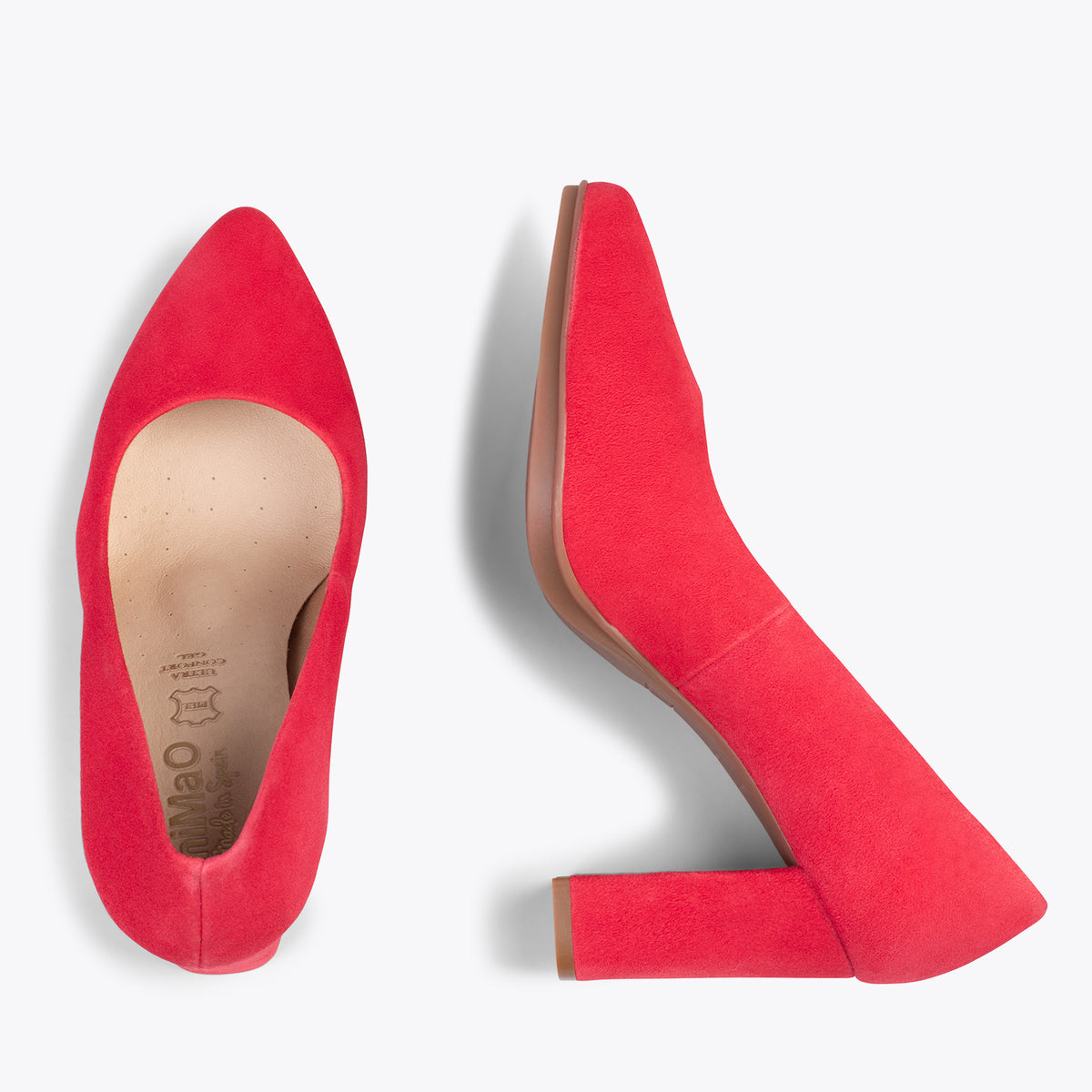 URBAN – Zapatos de tacón alto de ante ROJO