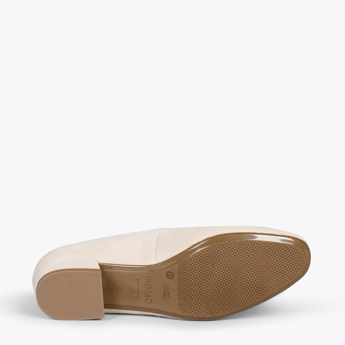 URBAN XS – Zapatos de tacón bajo de ante HUESO