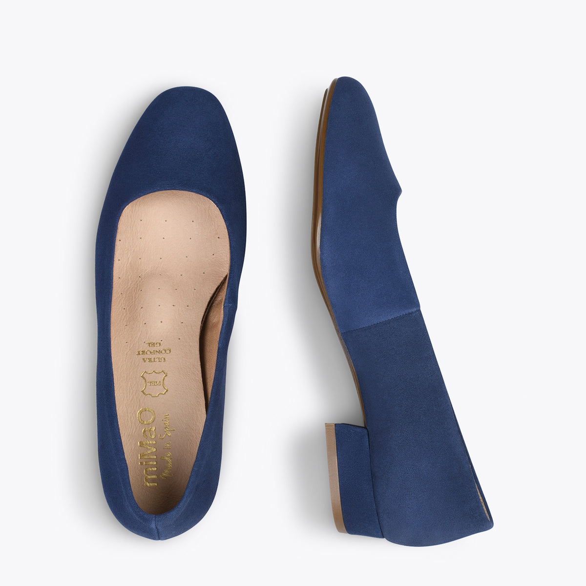 URBAN XS – Zapatos de tacón bajo de ante MARINO