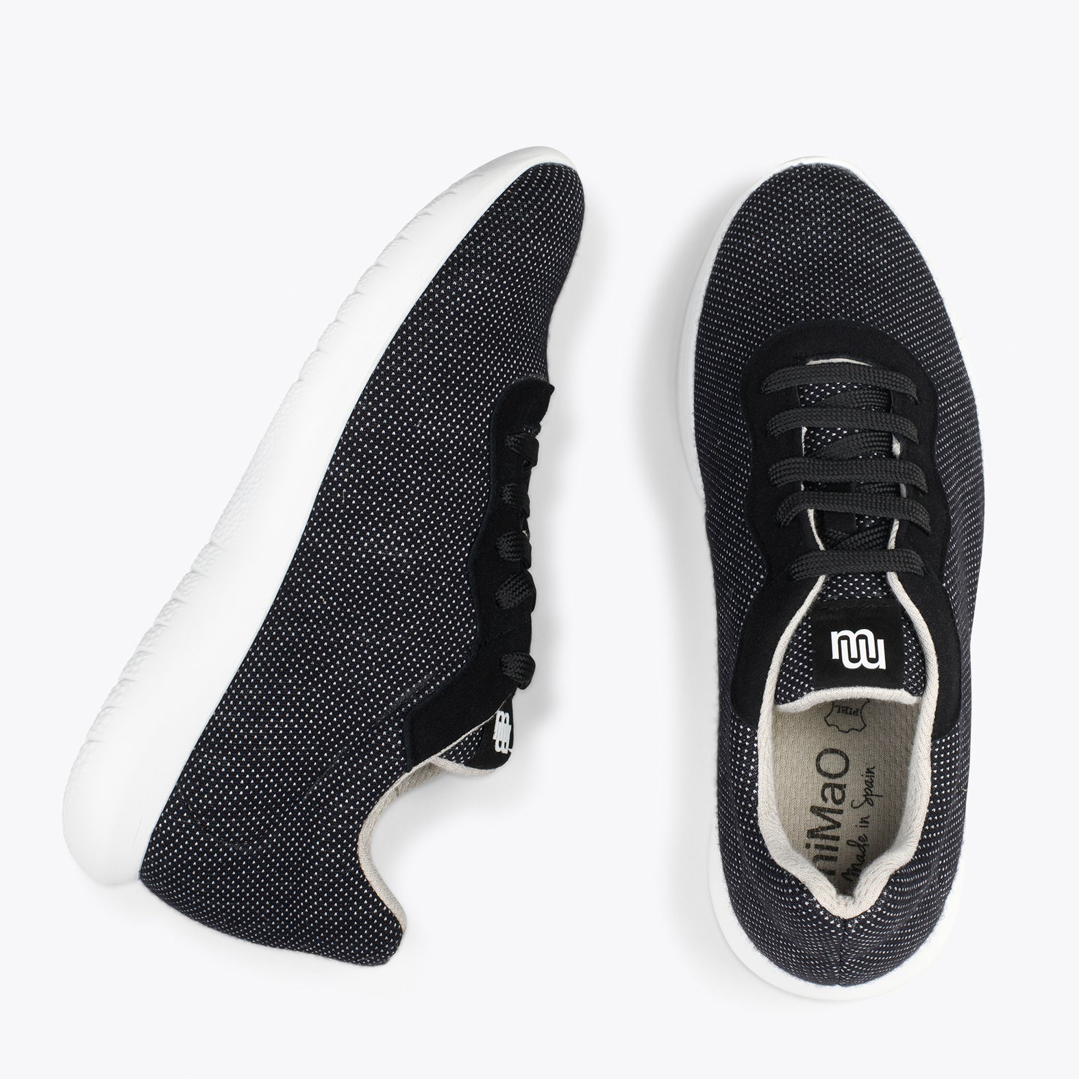 YOGA – Zapatillas deportivas de lana merino NEGRO - miMaO ®