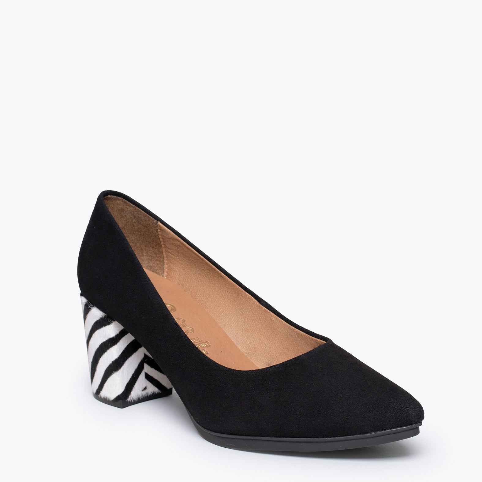 URBAN S WILD - Zapatos negros de tacón Animal Print CEBRA - miMaO ®