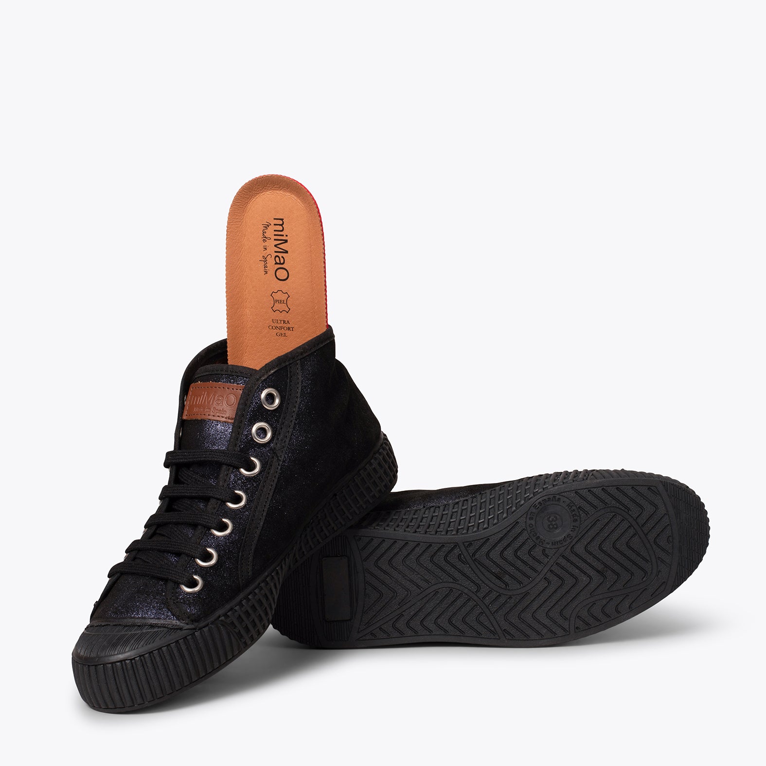 JUMP - Baskets cuir métallisé BLEU pour femme