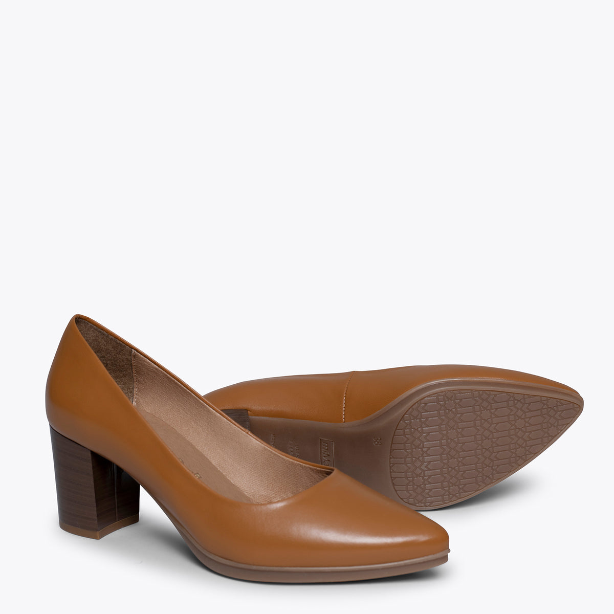 URBAN S SALON - Zapatos CAMEL con tacón madera