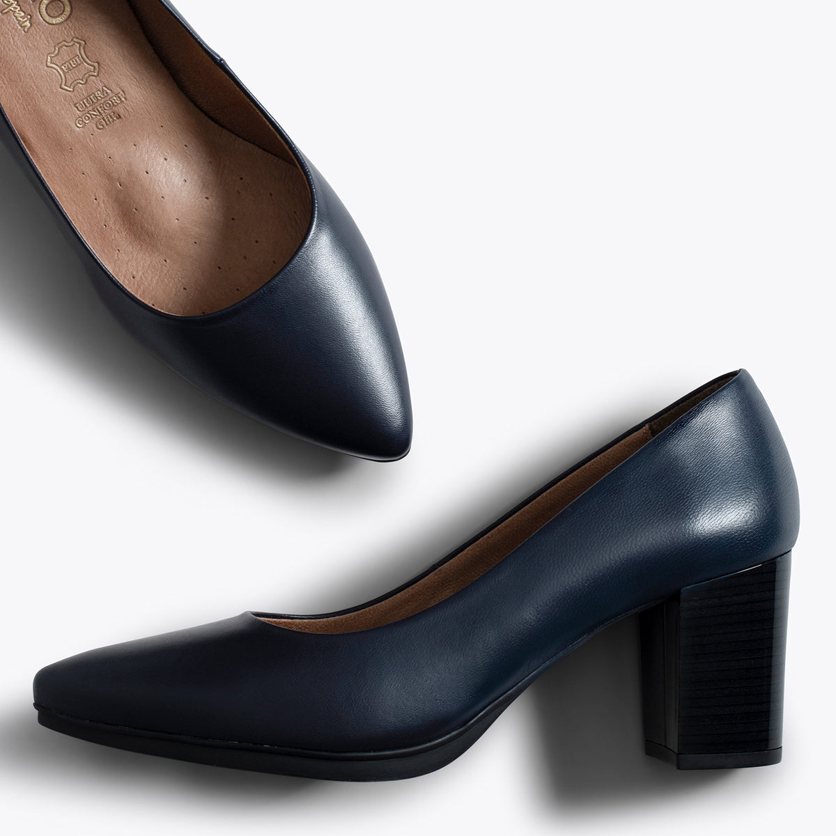 URBAN S SALON - Zapatos MARINO con tacón madera