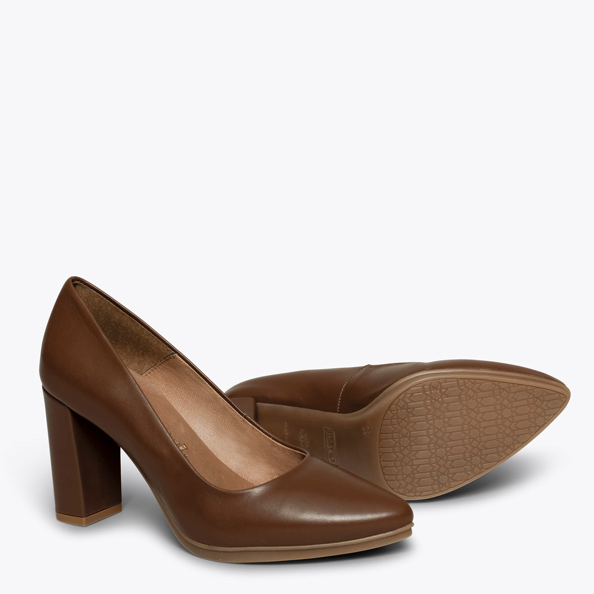 URBAN SALON - Zapatos MARRONES de piel y tacón alto