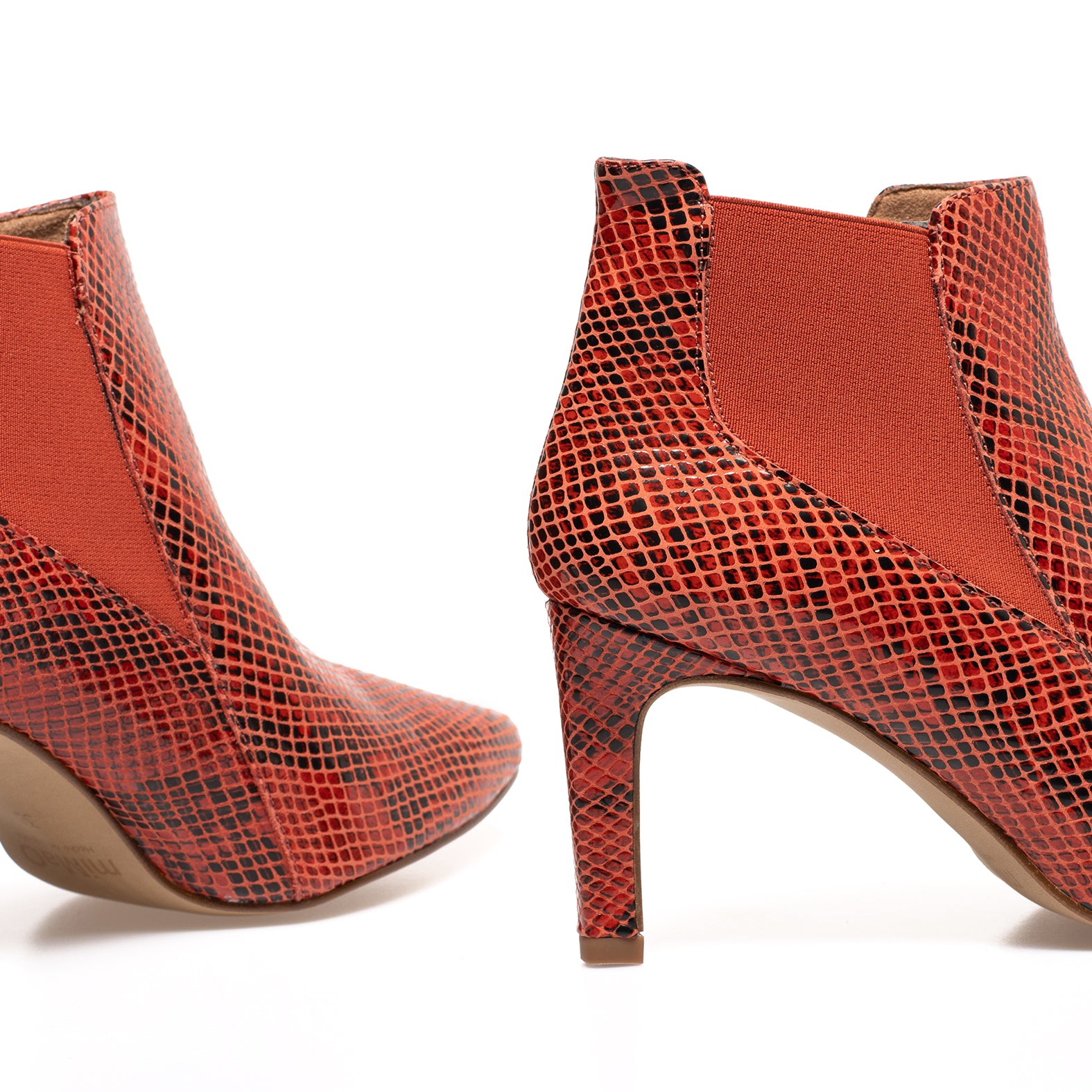 SAUVAGE BOOTIE - RED snake textured bootie