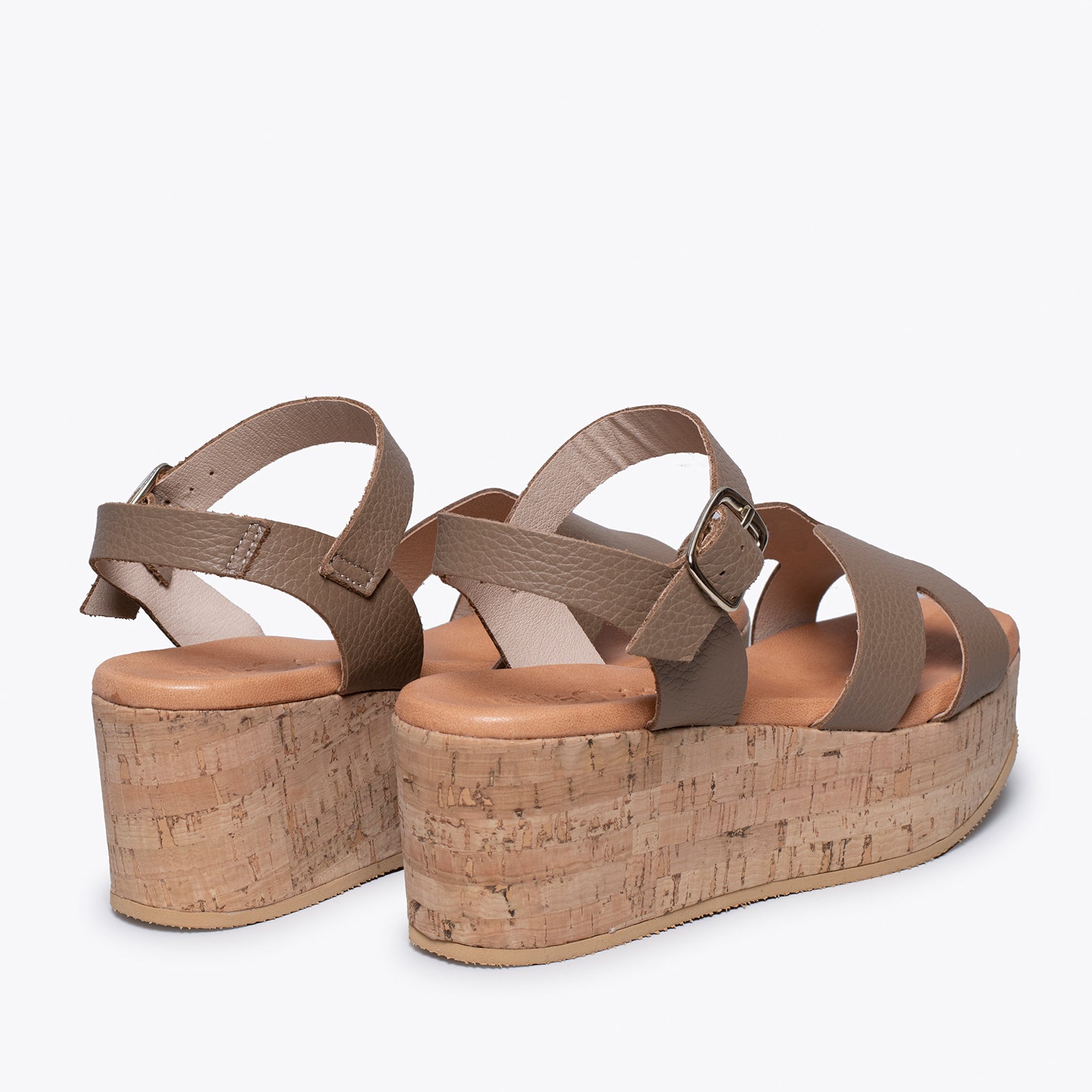 HACHE – Sandalia con cuña de corcho TAUPE - miMaO ®