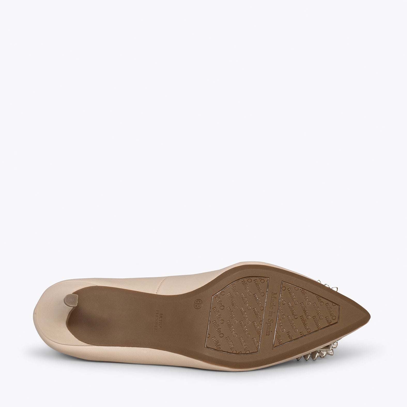 ELLA - Zapatos de tacón fino BEIGE con pedrería