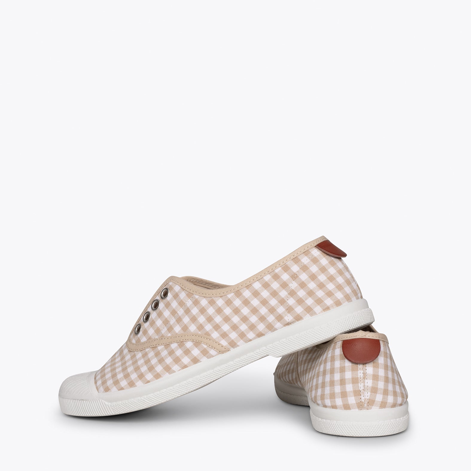 WAY - Zapatillas sin cordones de lona vichy BEIGE - miMaO ®