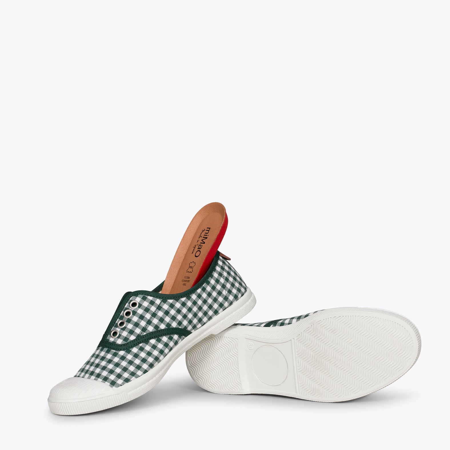 WAY - Zapatillas sin cordones de lona vichy VERDE - miMaO ®