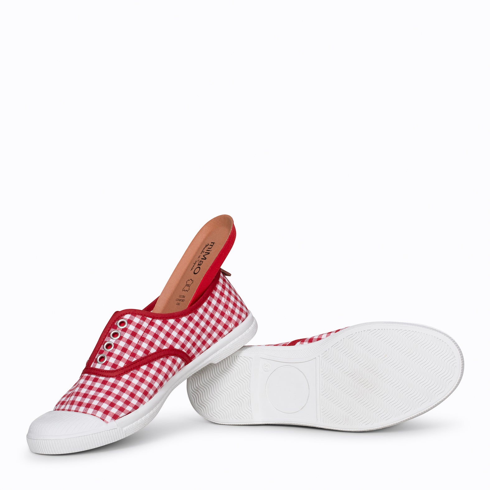 WAY - Zapatillas sin cordones de lona vichy ROJO - miMaO ®