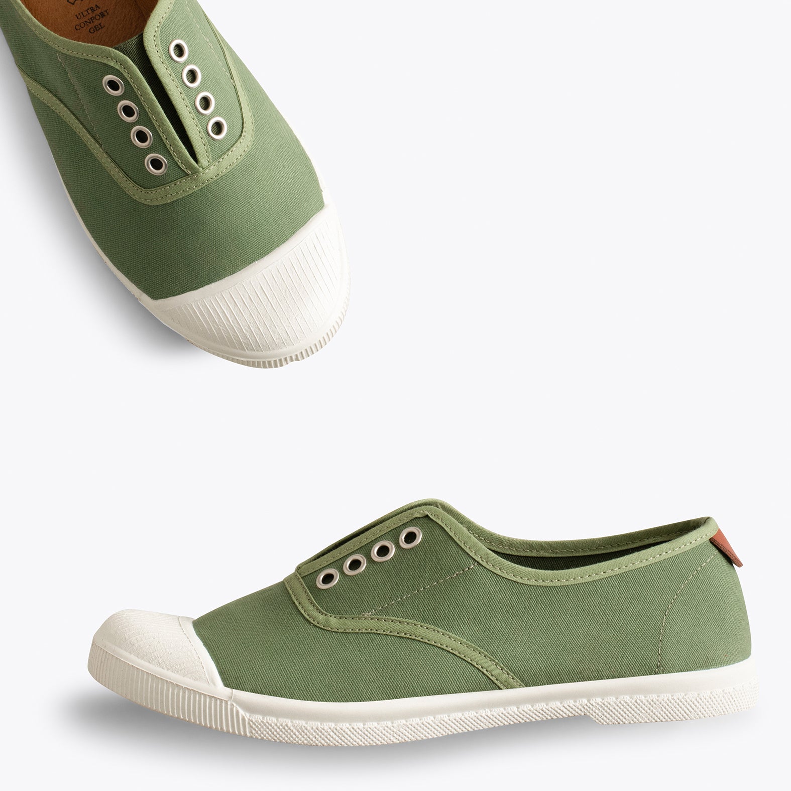 WAY - Zapatillas sin cordones de lona KAKI - miMaO ®
