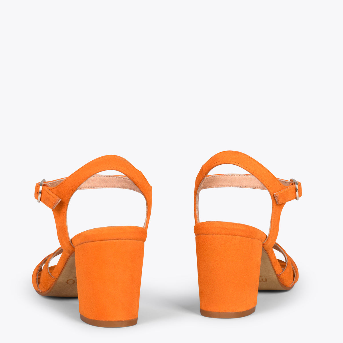 MUSA – Sandalias de tacón ancho NARANJA