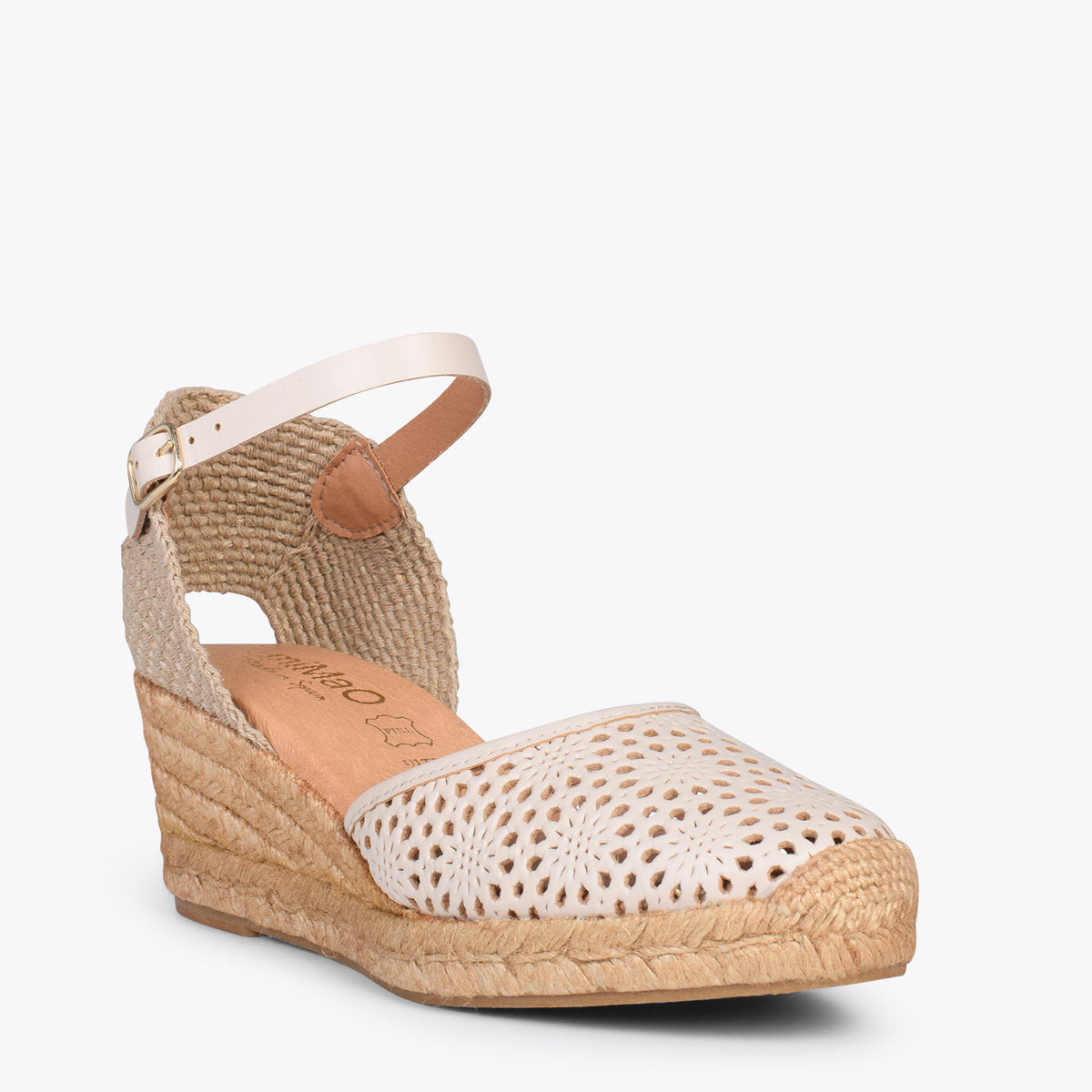 MALDIVAS – Cuñas de esparto con pala de napa BEIGE