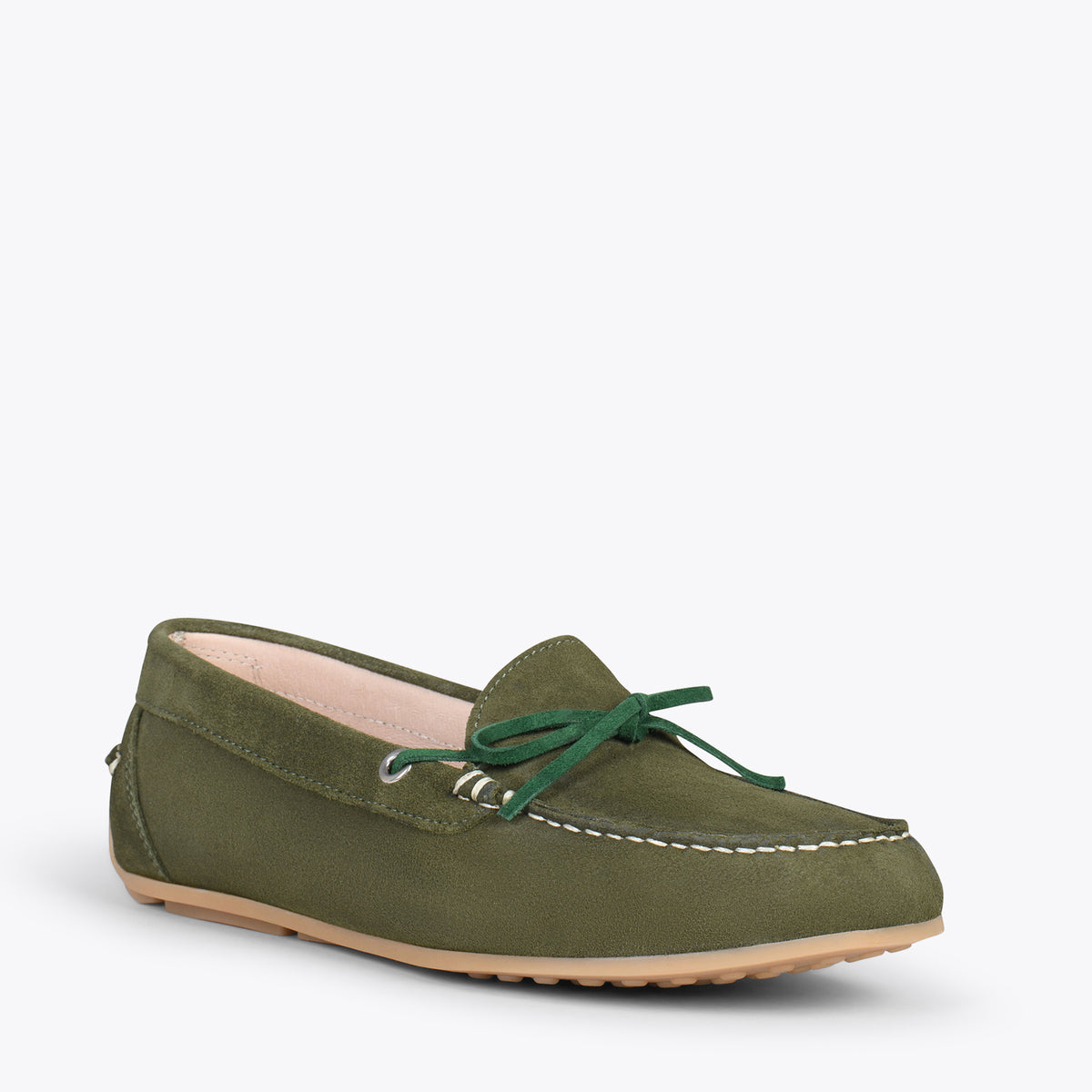 LAZO – Mocasines planos de mujer con plantilla extraíble VERDE