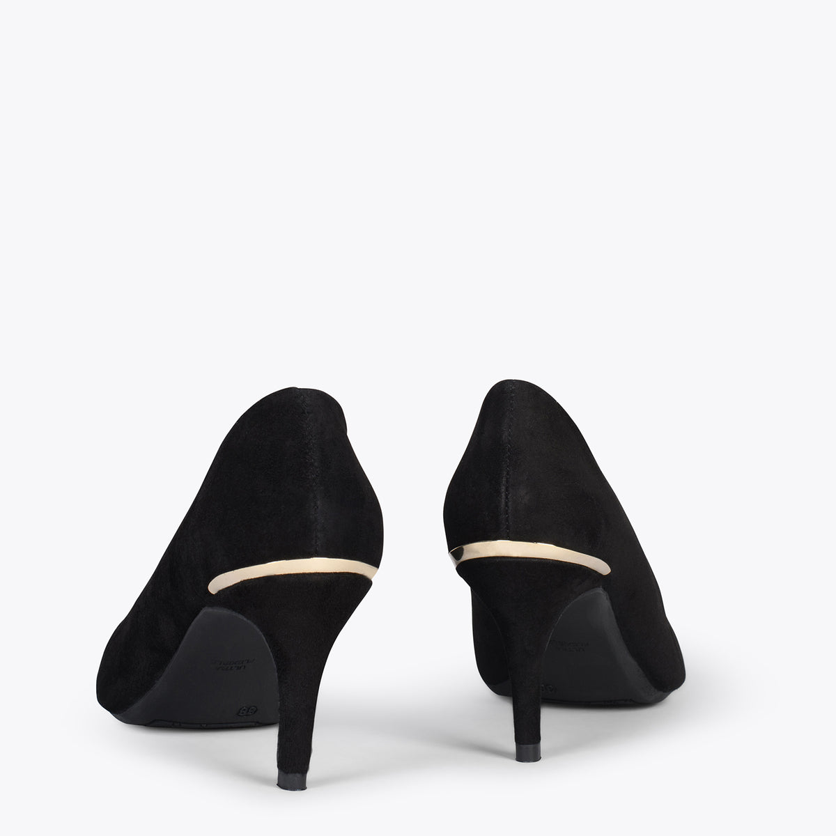STILETTO MIDNIGHT – Zapatos de tacón de aguja con adorno metalizado NEGRO