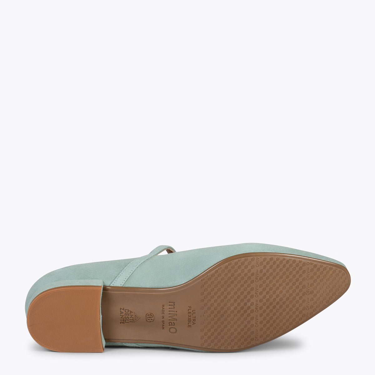 MERCEDITAS - Zapatos planos con hebilla VERDE AGUA