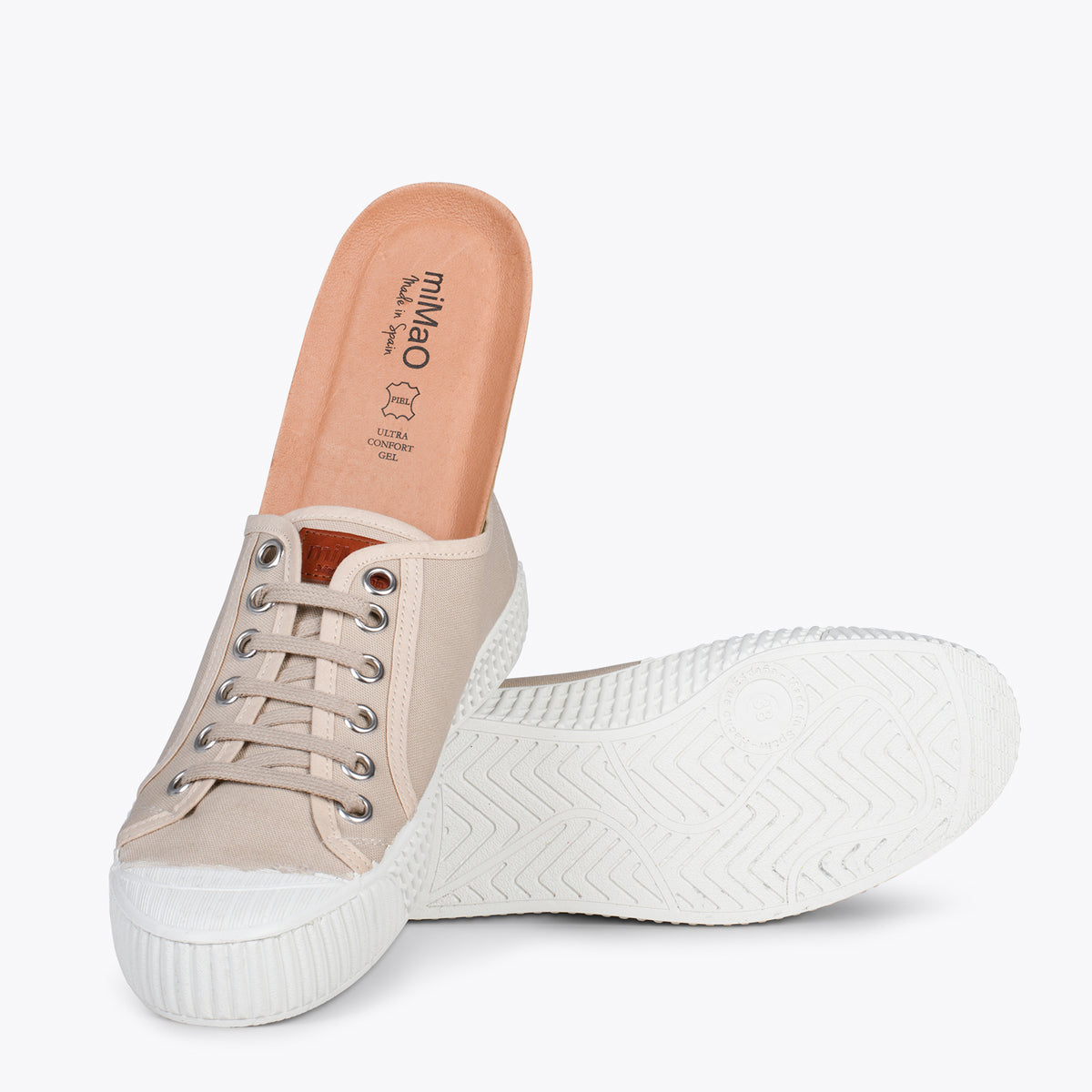 BAMBA – Zapatillas casuals de lona para mujer BEIGE