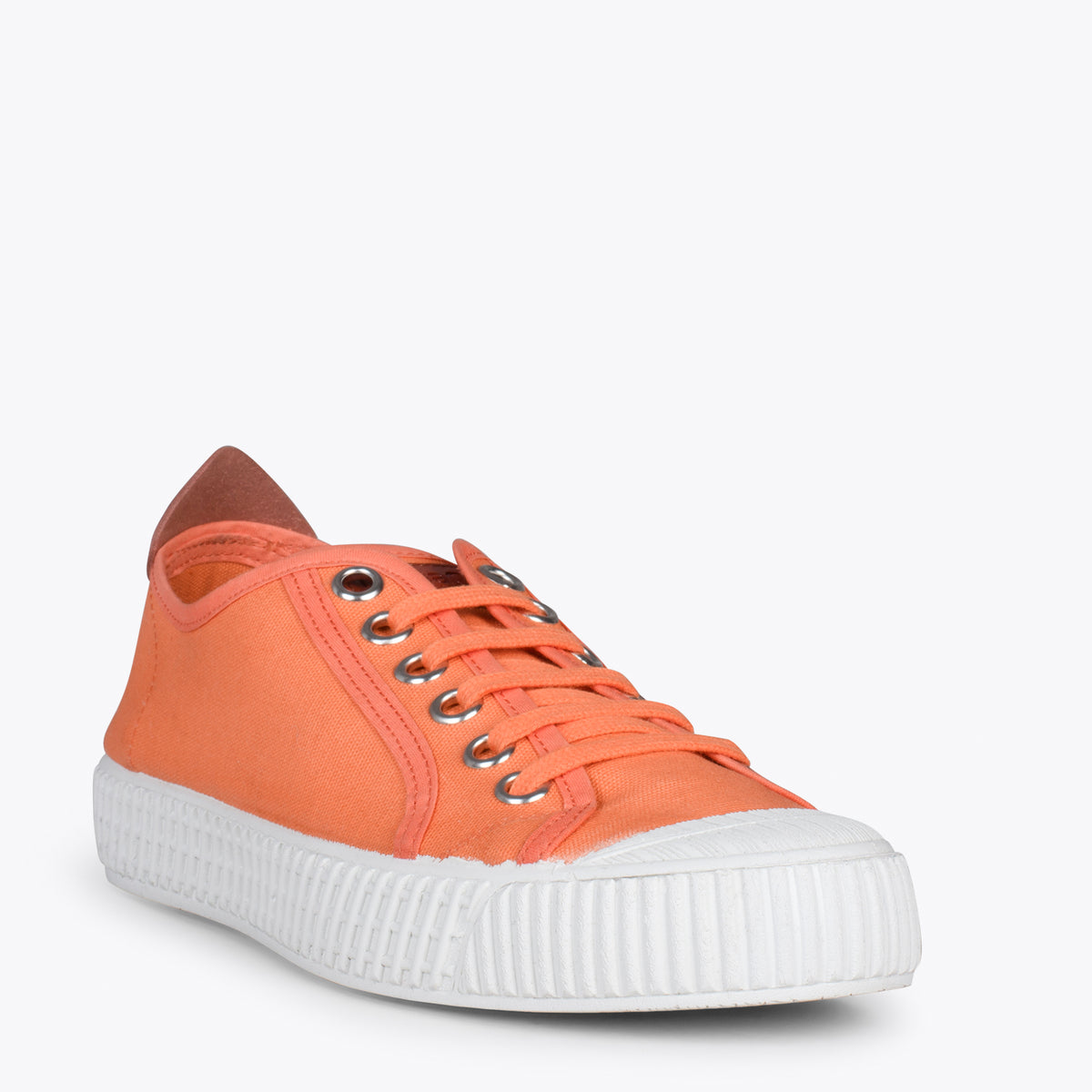 BAMBA – Zapatillas casuals de lona para mujer NARANJA