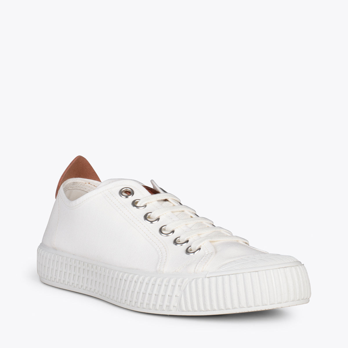 BAMBA – Zapatillas casuals de lona para mujer BLANCO