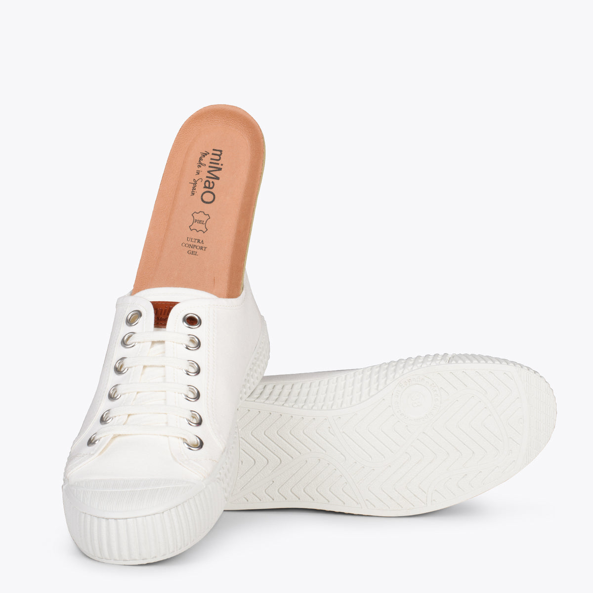 BAMBA – Zapatillas casuals de lona para mujer BLANCO