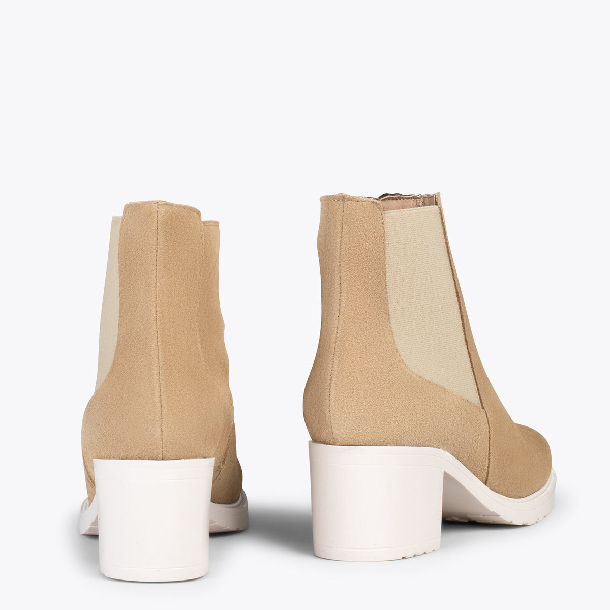 TEEN – Botines de tacón ancho BEIGE