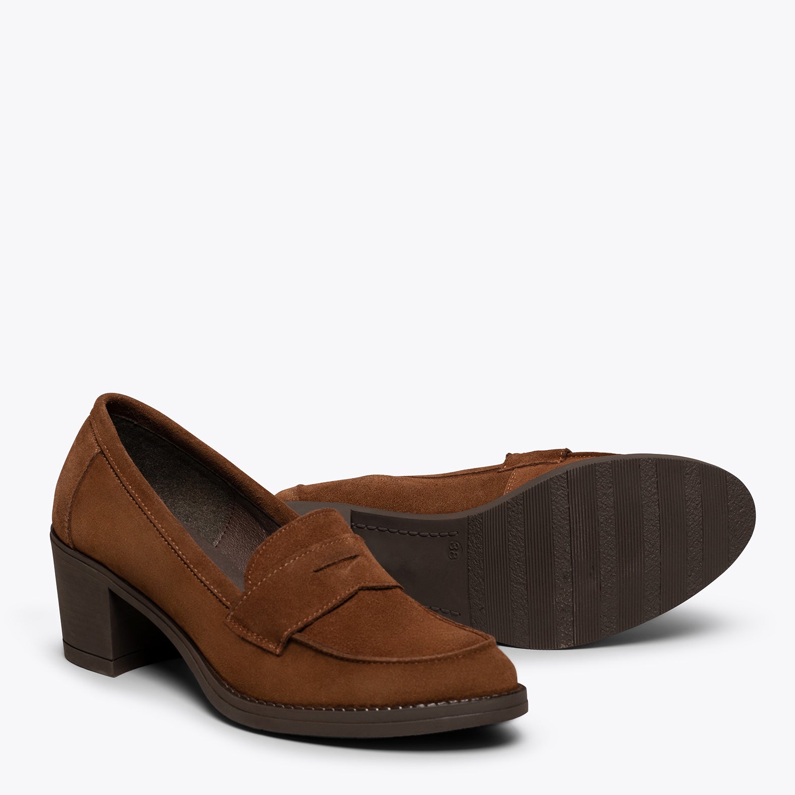 MOKKA – CAMEL mid heeled moccasin