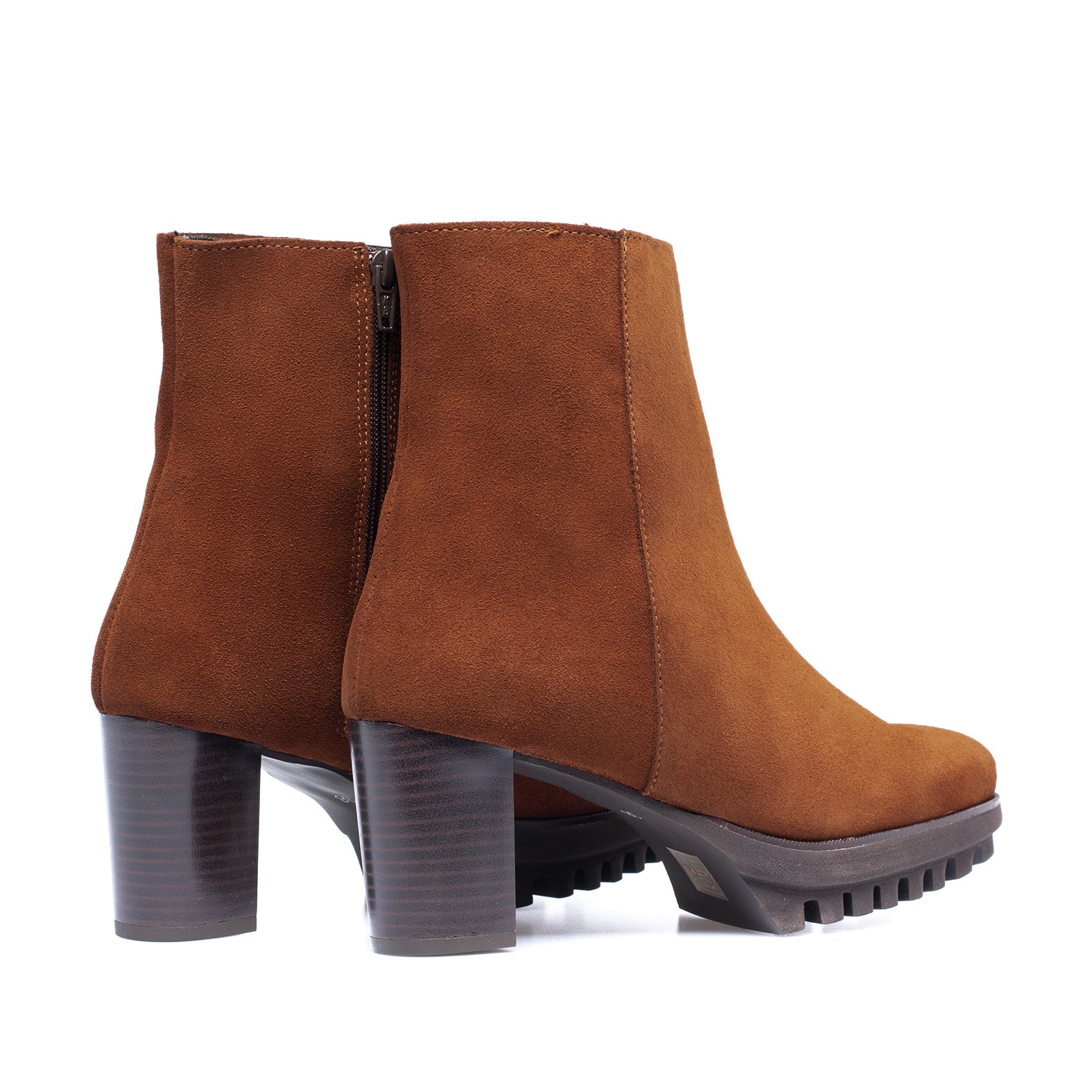 TRENDY BOOTIE - BROWN high heel water repellent bootie