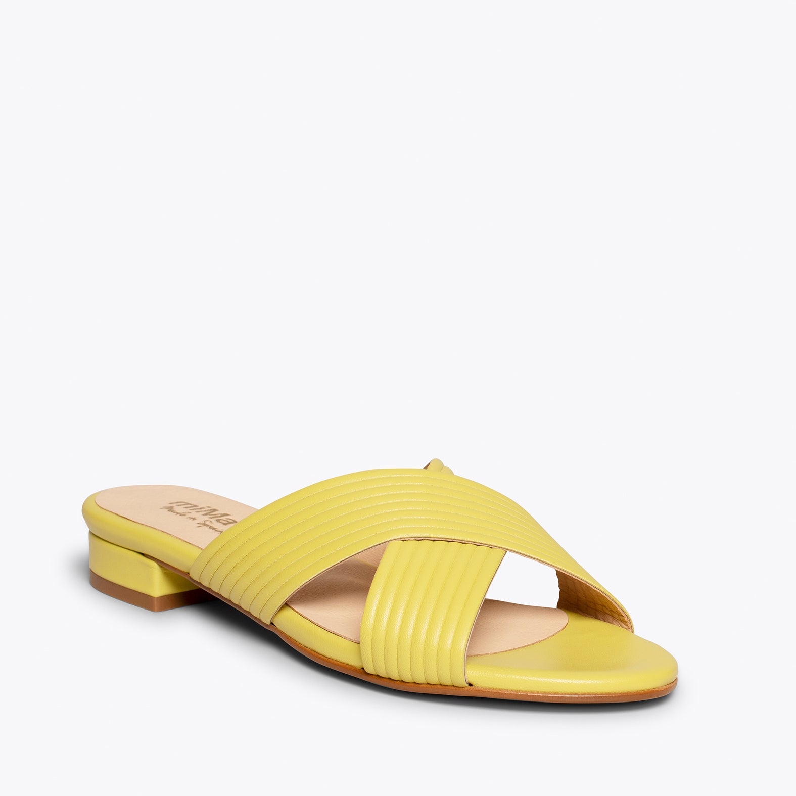 PALA - Sandales plates JAUNE à brides croisées