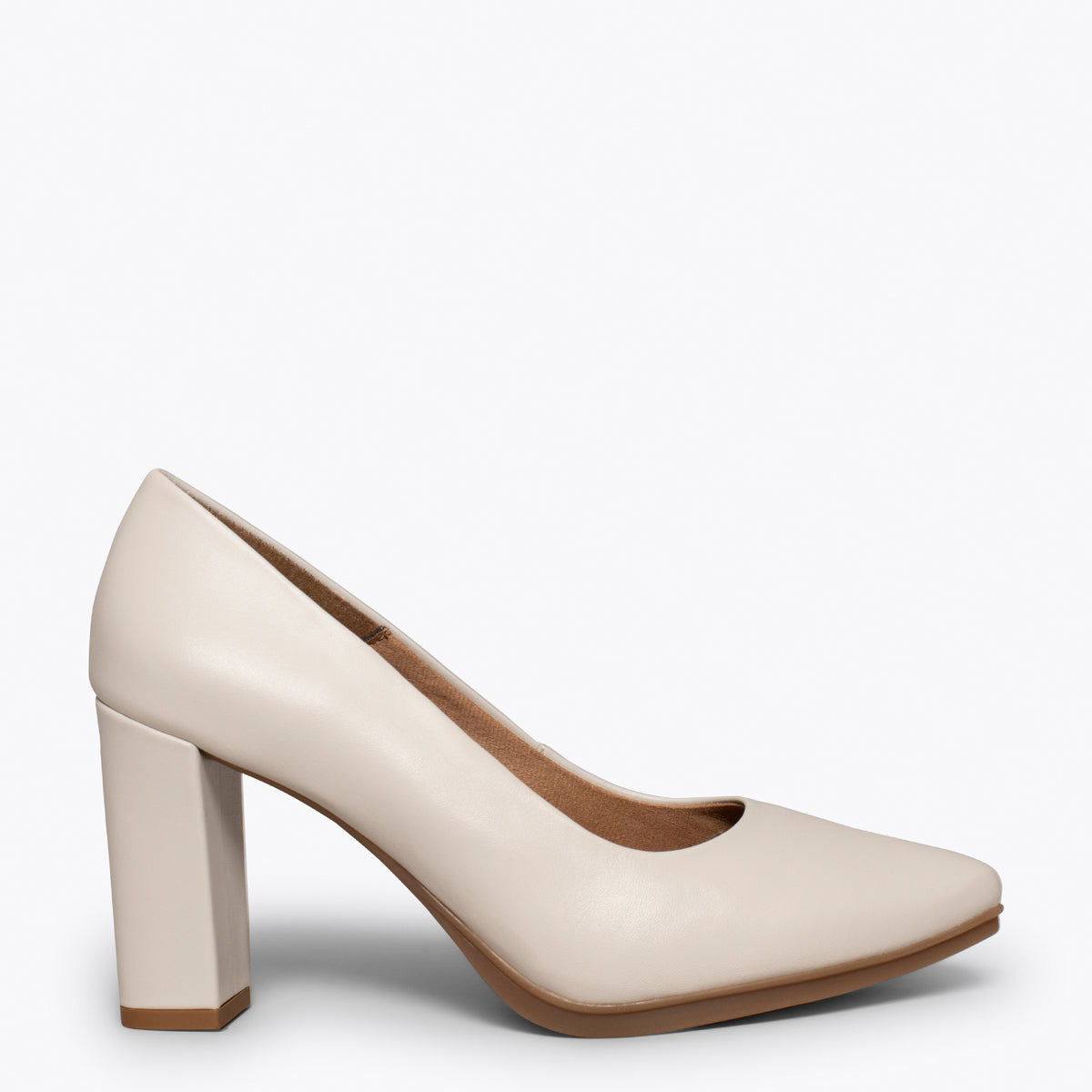 URBAN SALON-  Zapatos HUESO de piel y tacón alto