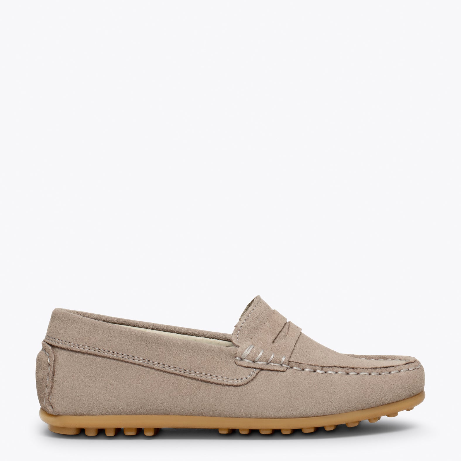 MOCASÍN Mocasines GRISES para niños de piel