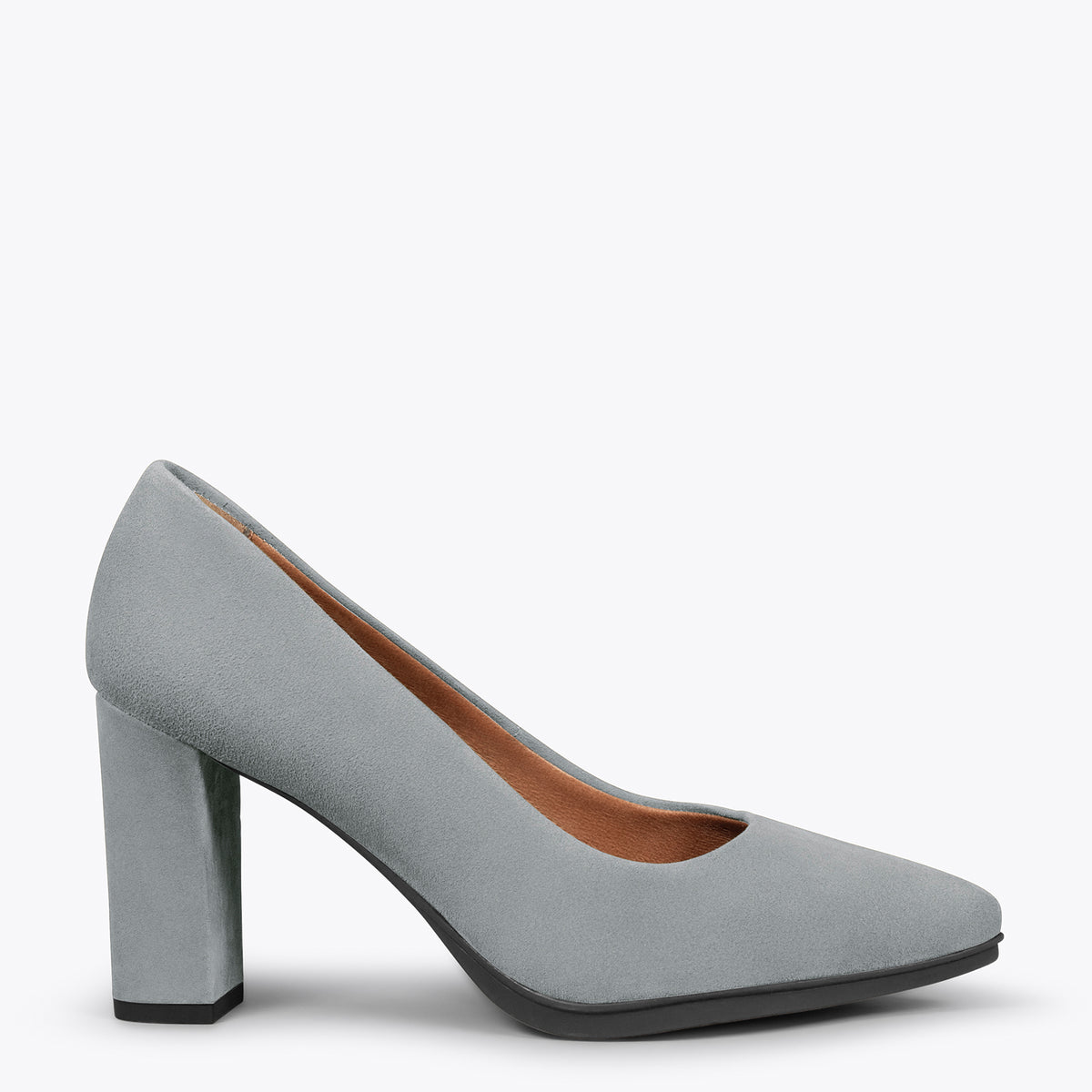 URBAN – Zapatos de tacón alto de ante GRIS