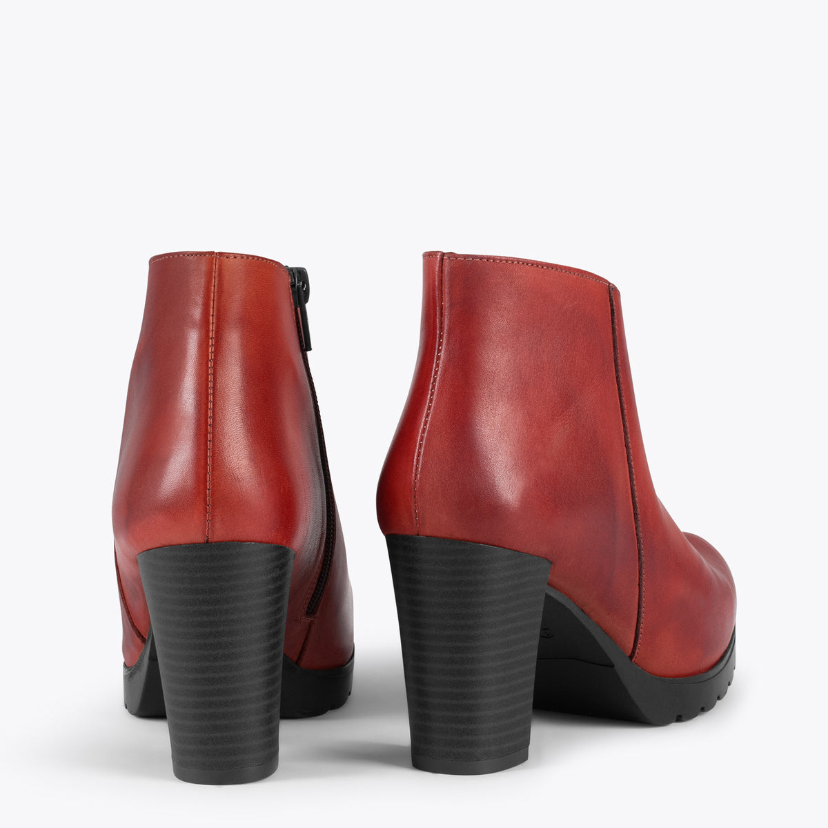 CLASSIC - Botines de mujer con tacón BURDEOS