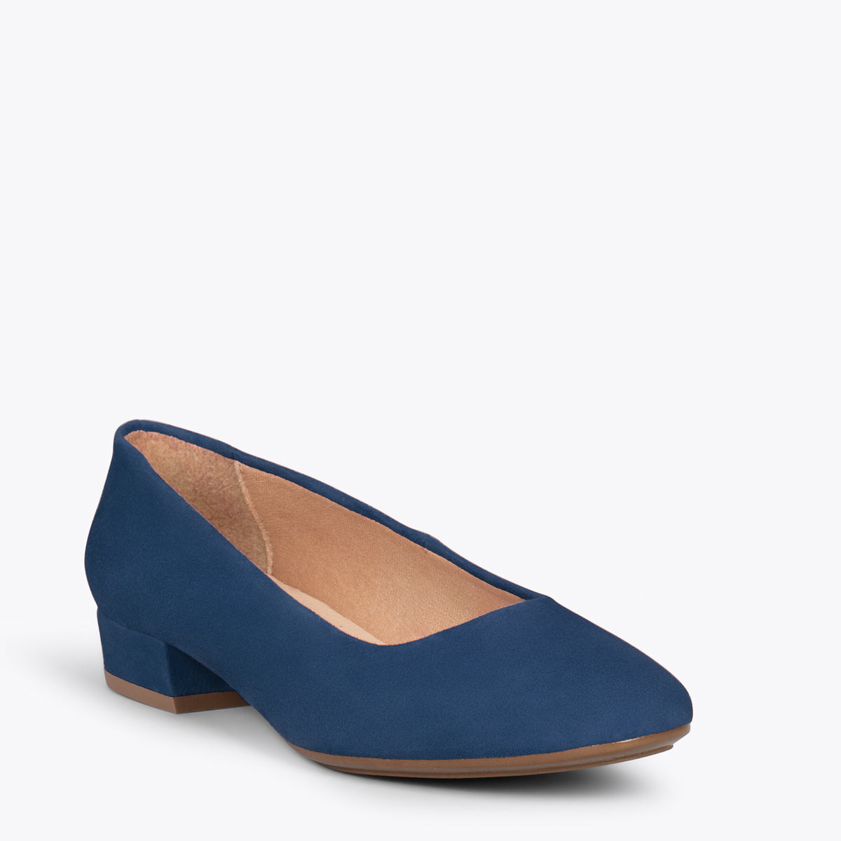 URBAN XS – Zapatos de tacón bajo de ante MARINO