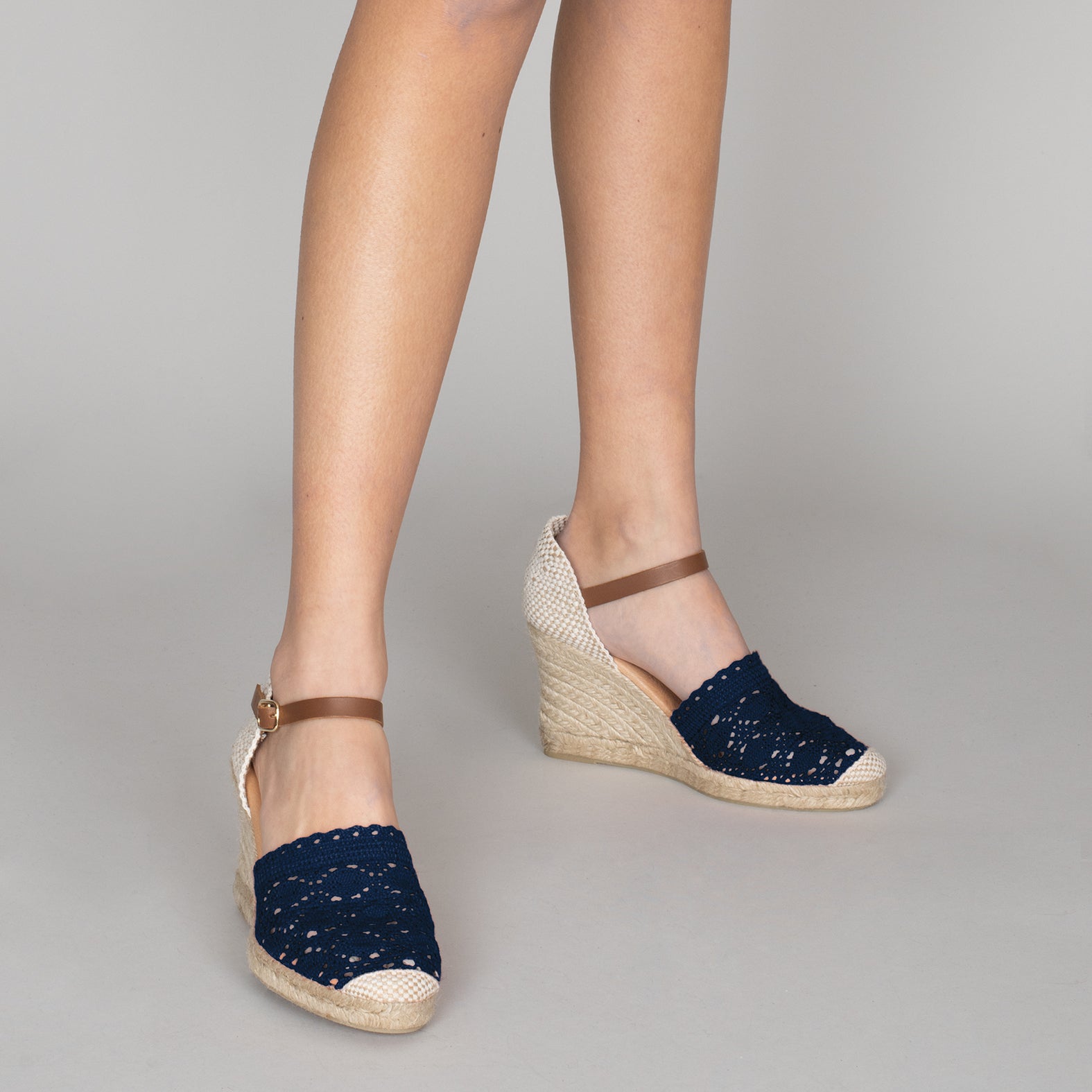 IBIZA – NAVY crocheted espadrilles