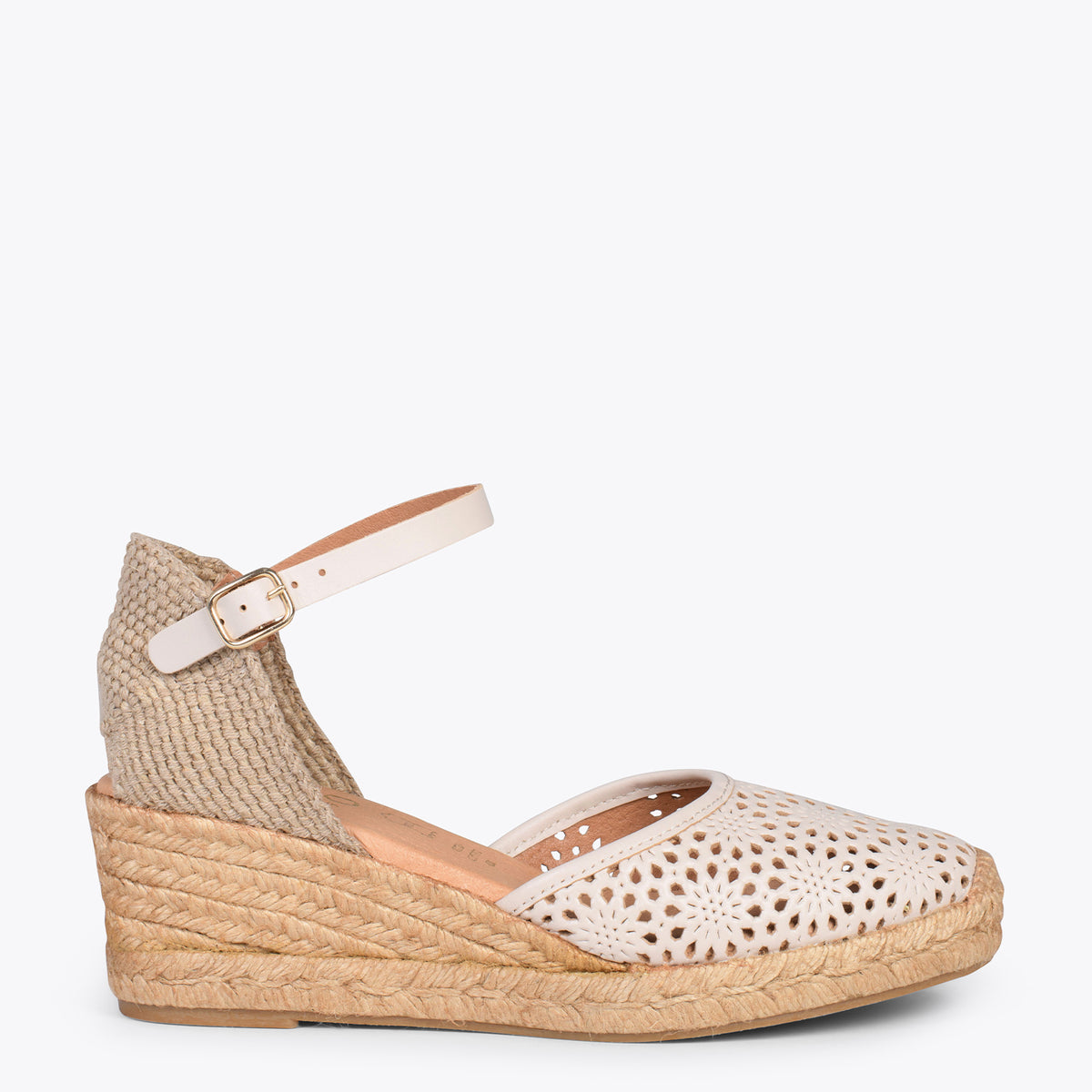 MALDIVAS – Cuñas de esparto con pala de napa BEIGE