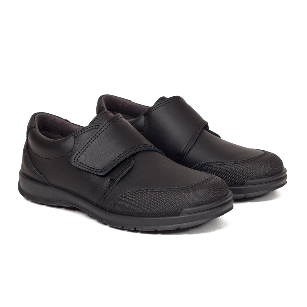 Zapatos colegiales niño y niña negro para uniforme de colegio 