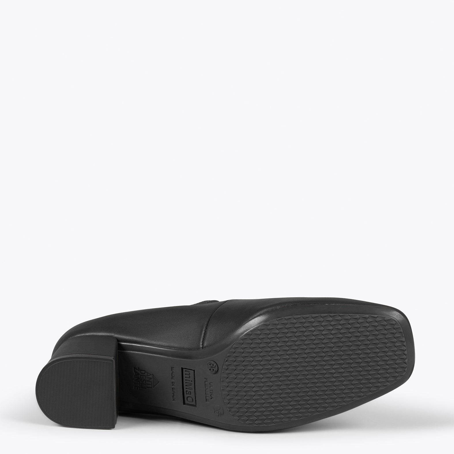 BELLA – Chaussures avec bracelet et bout carré NOIR