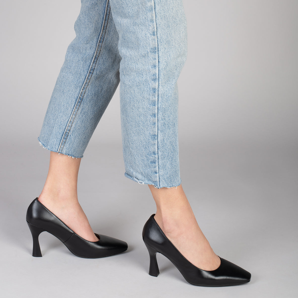 URBAN GLAM CUADRADO – Zapatos de tacón de campana NEGRO
